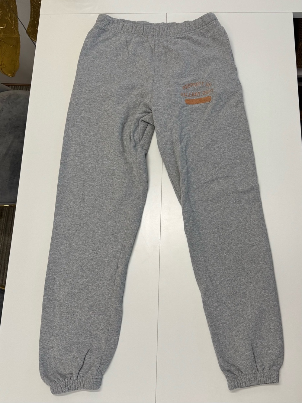 Gallery Dept Gray Sweatpants with Orange Logo Accent - Picture 2 of 4